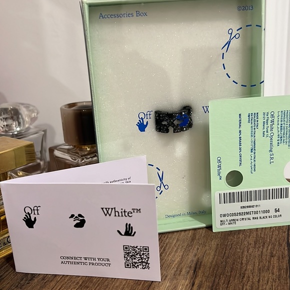 Off-White Multi Arrow Black Crystal Ring size EU 54 US 7.25 - Picture 4 of 6